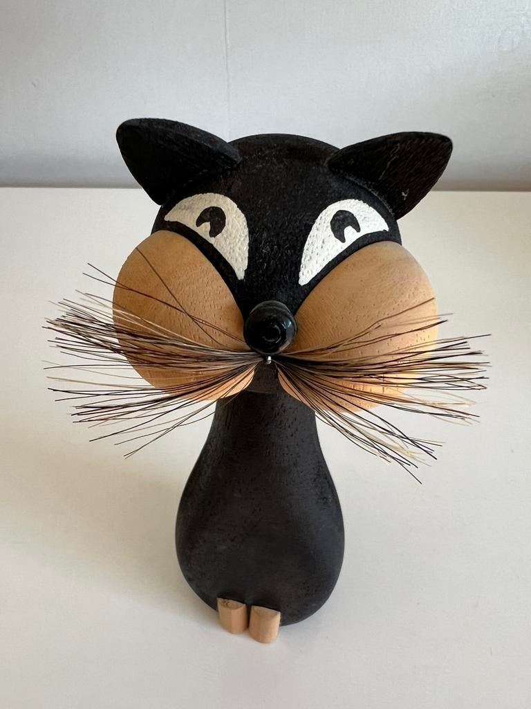 Vintage Deens Hout Laurids Lonbørg Kat Gunnar Florning 60’s, Ophalen of Verzenden