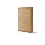 Concept opklapbed verticaal - 120x200 - Eikenkleur, Niet ingevuld, Niet ingevuld, Niet ingevuld