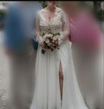 Elegante ivoorkleurige trouwjurk JJ's House, maat 46, Ophalen, Gedragen, Wit, Trouwjurk