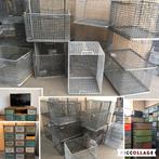 Industriële Draadmanden Opbergmanden Haardhout Bakken SALE, Minder dan 50 cm, Gebruikt, Ophalen of Verzenden, Metaal