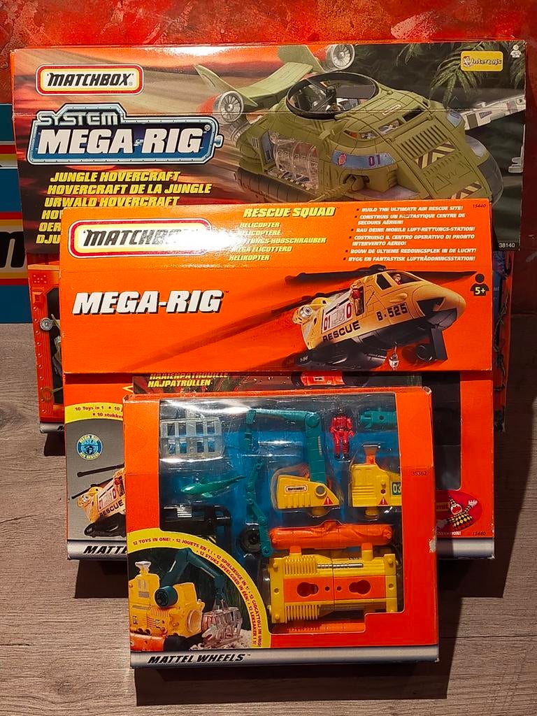 Matchbox Mega Rig 1997 - Jungle Hovercraft & Shark Patrol, Ophalen of Verzenden, Zo goed als nieuw, Overige typen, Matchbox