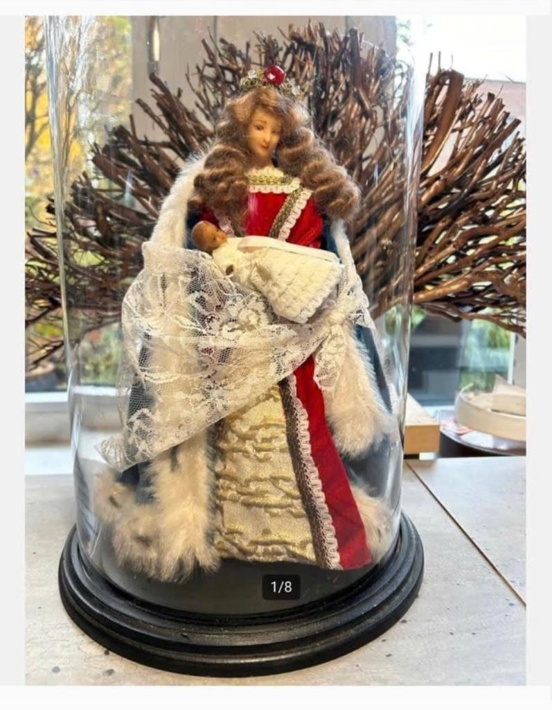 Prachtige antieke Madonna met Kindje Jezus onder hoge Stolp, Ophalen of Verzenden