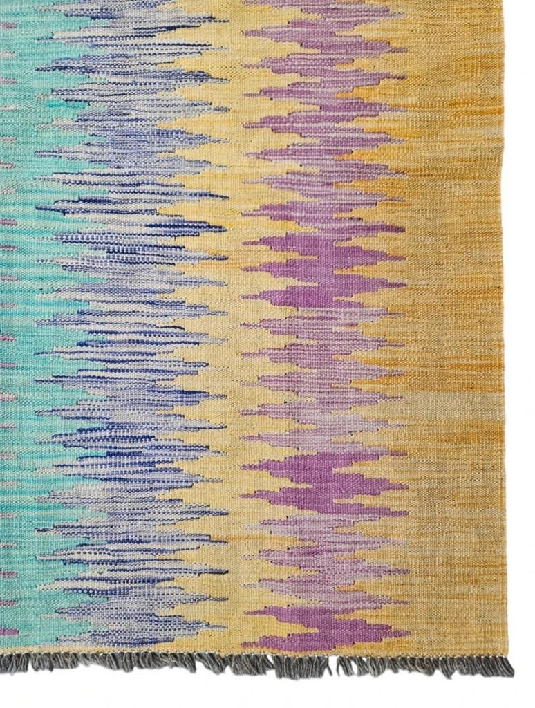 Handgemaakt oosters wol NEW Kelim tapijt Taara 170x241cm, Crème, Modern, Bohemian, Vrolijk, 150 tot 200 cm, Onbekend