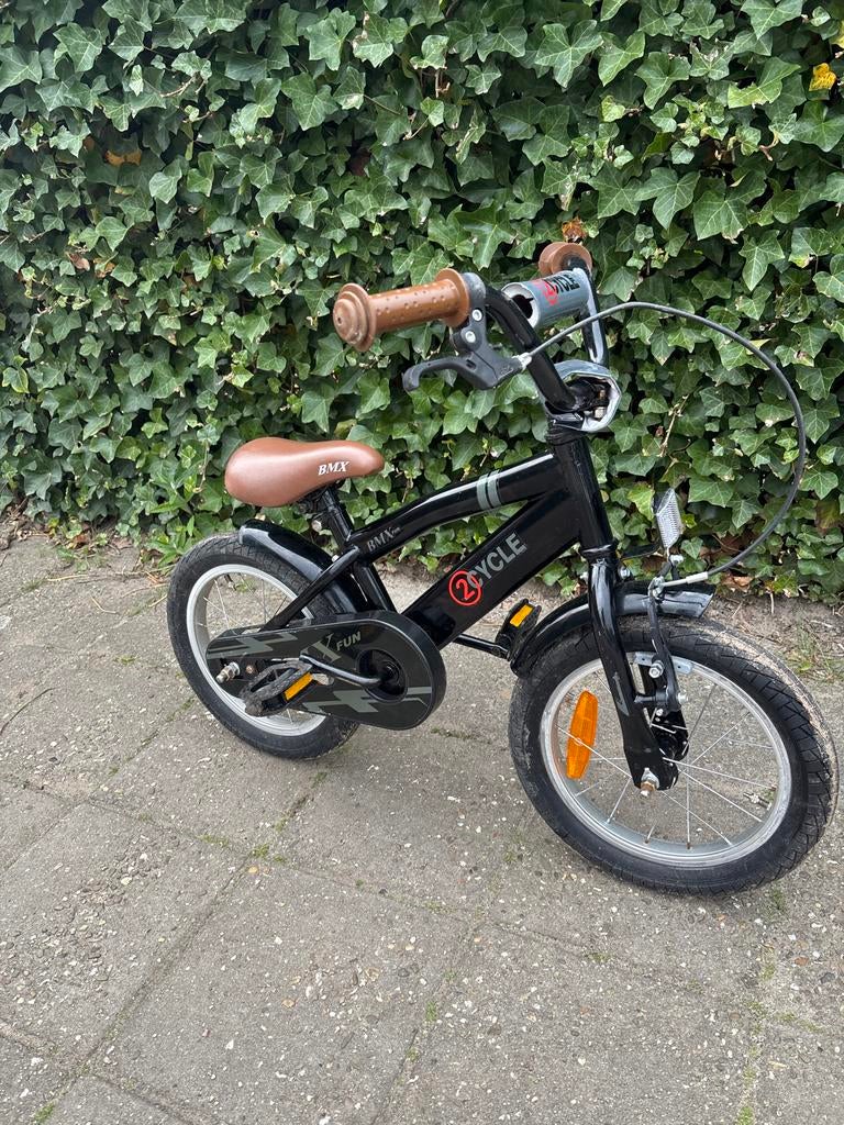 2Cycle BMX Kinderfiets Zwart - 14 inch, Ophalen, Gebruikt, 16 tot 20 inch