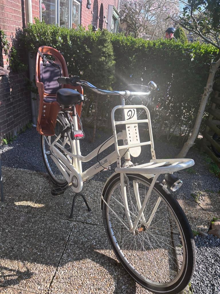Damesfiets 28 inch met kinderzitje, 53 tot 56 cm, Ophalen, Gebruikt, Overige merken