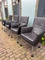 4 Label Donna Rock stoelen donker bruin leer, Ophalen, Bruin, Leer, Vier