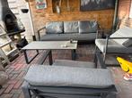 Loungeset met bank en stoelen, Ophalen, 5 zitplaatsen, Gebruikt, Aluminium