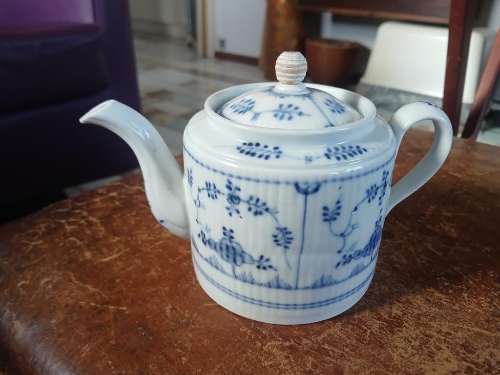 Antieke Delfts Blauwe Theepot - Handgeschilderd, Ophalen