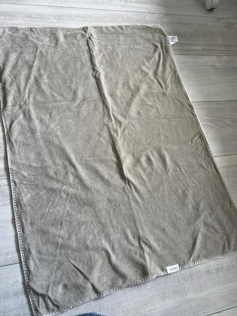 Koeka deken taupe wafelstof, Ophalen, Zo goed als nieuw, 85 tot 100 cm, Deken