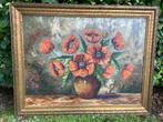 Prachtig oud  schilderij ,klaprozen ,, Antiek en Kunst, Kunst | Schilderijen | Klassiek, Ophalen of Verzenden