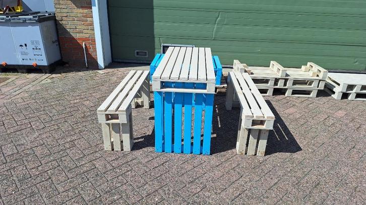 set Biertafel terrastafel  Tammoe, Stefan, Tuin en Terras, Picknicktafels, Gebruikt, Rechthoekig, Hout, Ophalen