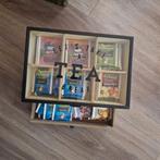 Theedoos van hout met glazen deksel en extra lade, Glas, Minder dan 50 cm, Ophalen of Verzenden, Zo goed als nieuw