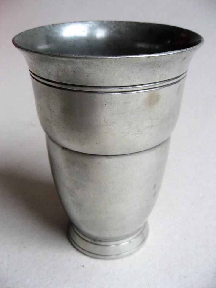 Amsterdamse School zilvertin vaas GERO 1930 Chr. v.d. Hoef, Antiek en Kunst, Antiek | Tin, Ophalen of Verzenden