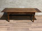 Antieke Franse boerentafel met 1 lade - 250 x 99 cm, Antiek en Kunst, Ophalen of Verzenden