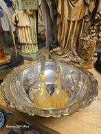 Verzilverde Schaal met opschep lepel en vork, Ophalen