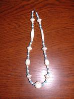 Bijzonder antiek kralen snoer ketting blauw wit porselein, Ophalen of Verzenden, Overige materialen, Ketting