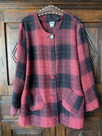 Zwart-rood geruit jasje aparte zakken voorkant; 46; split zi beschikbaar voor biedingen