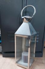 Metalen Lantaarn met Glas, Gebruikt, 25 tot 50 cm, Ophalen of Verzenden, Metaal