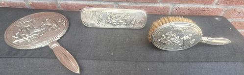 Borstel set vintage antiek Zilpla 90 Verzilverde set, Antiek en Kunst, Antiek | Goud en Zilver, Ophalen of Verzenden