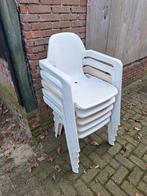 Stevige Stapelbare plastic tuinstoelen (5 stuks), Tuin en Terras, Tuinstoelen, Ophalen, Gebruikt, Plastic, Stapelbaar