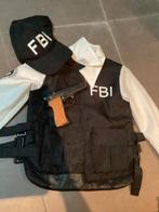 FBI verkleed pak, pet en nep pistool, Kinderen en Baby's, Carnavalskleding en Verkleedspullen, Jongen of Meisje, Gebruikt, 122 t/m 128
