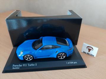 Porsche 911 (992) Turbo S 2020 Shark Blue / Minichamps 1:43