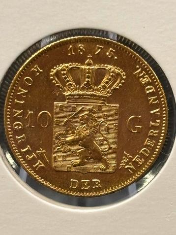 Gouden 10 Gulden Willem III 1875 beschikbaar voor biedingen