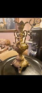 Antieke vaaslampvoet met putti. Brons H.42cm, Antiek en Kunst, Ophalen of Verzenden