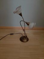 Tafellamp lamp bloemenkap van glas zgan, Huis en Inrichting, Lampen | Tafellampen, Ophalen, Zo goed als nieuw, Glas, Minder dan 50 cm