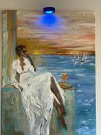 Sunset love” olieverf 110x70, Antiek en Kunst, Ophalen
