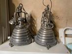 Industriële Eetkamer Lampen - Set van 2, Ophalen of Verzenden, Gebruikt, Metaal, Minder dan 50 cm