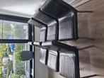 6 zwart leren eetkamerstoelen te koop, Huis en Inrichting, Stoelen, Ophalen, Zwart, Leer, Vijf, Zes of meer stoelen