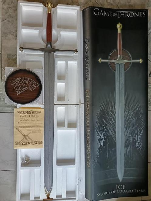 Original Ice Damascus Eddard Stark Game of Thrones Valyrian, Verzamelen, Film en Tv, Gebruikt, Tv, Beeldje, Replica of Model, Verzenden