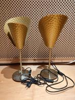 2 Goudkleurige Lampen - ca. 45cm hoog, Huis en Inrichting, Lampen | Tafellampen, Ophalen of Verzenden, Zo goed als nieuw, Metaal