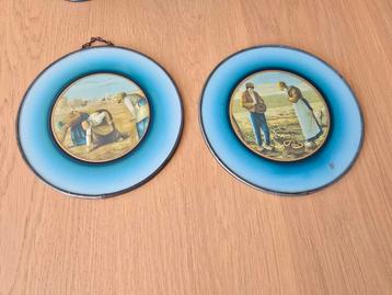 2 Prachtige antieke raam / wand hangers glas in lood €15 beschikbaar voor biedingen