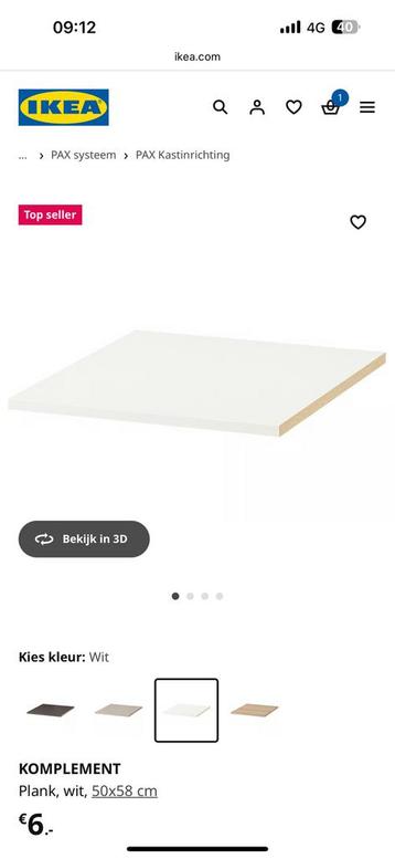 Pax ikea plank komplement beschikbaar voor biedingen