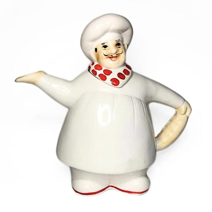 Chef kok porseleinen theepot, Antiek en Kunst, Antiek | Keramiek en Aardewerk, Ophalen of Verzenden