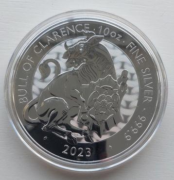 Zilveren 10 oz Queens Beast Bull of Clarence 2023. beschikbaar voor biedingen