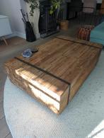 Salontafel 122x81x36cm, hout en staal, Huis en Inrichting, Tafels | Salontafels, Ophalen, Gebruikt, 100 tot 150 cm, 50 tot 100 cm