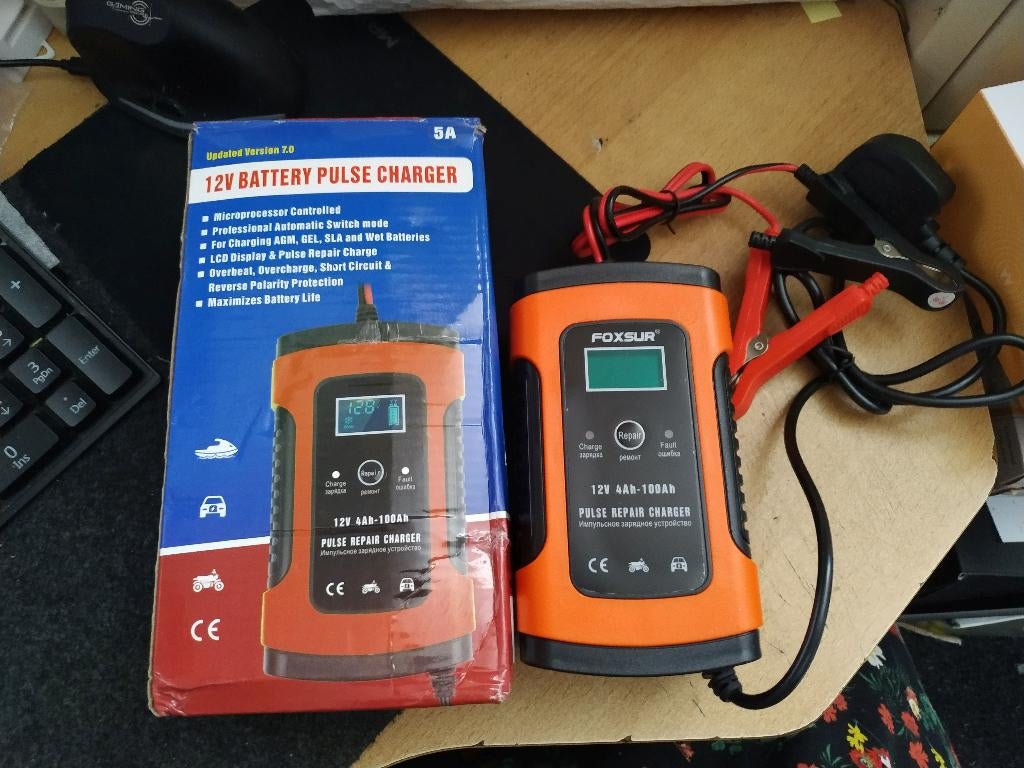 Foxsur auto-acculader 12V6A, Auto diversen, Autogereedschap, Nieuw, Ophalen of Verzenden