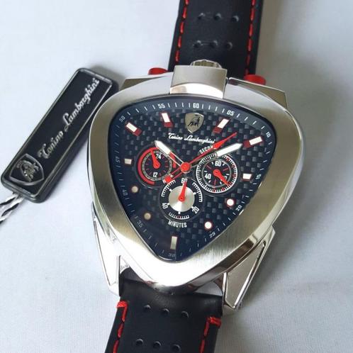 Tonino Lamborghini Spyder 12 H Sliver / Red 46x53mm Nieuw, Sieraden, Tassen en Uiterlijk, Horloges | Heren, Nieuw, Polshorloge
