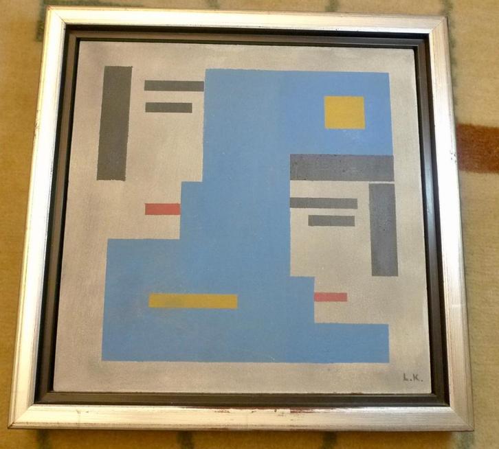 Ladislav Kroha constructivistisch paneel gesigneerd, Antiek en Kunst, Kunst | Schilderijen | Modern, Ophalen of Verzenden