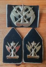 Baretembleem + kraagspiegels MJD, Ophalen of Verzenden, Landmacht, Nederland, Embleem of Badge