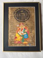 Oosterse tekening Ganesha op oude brief, Antiek en Kunst, Kunst | Schilderijen | Klassiek, Ophalen of Verzenden
