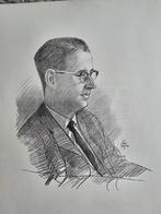 Portret Prof. Dr. Lammers - Otto Dicke Potloodtekening, Ophalen of Verzenden