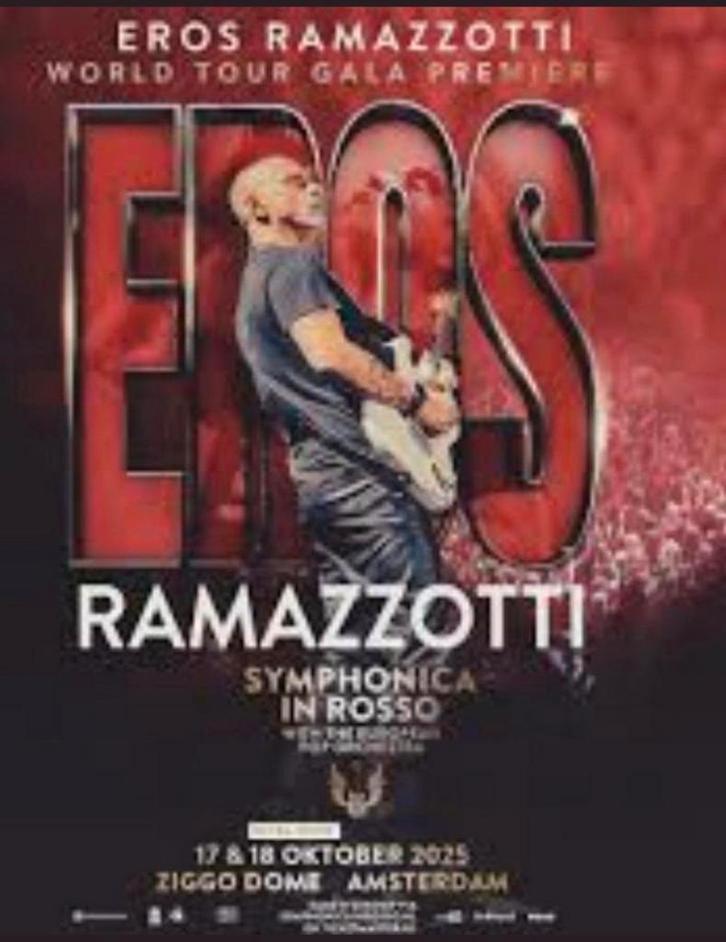 2 tickets Eros Ramazzotti , Ziggo Dome Amsterdam 17 oktober, Tickets en Kaartjes, Concerten | Pop, Twee personen, Oktober