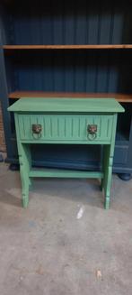 Gerestyled groen plantentafeltje bijzettafel, ., Ophalen of Verzenden, Zo goed als nieuw, .
