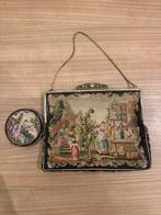 Vintage avondtasje met poederdoos en spiegeltje, Ophalen of Verzenden, Dames