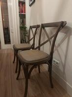Houten Crossback Eetkamerstoelen, Ophalen, Gebruikt, Twee, Bruin