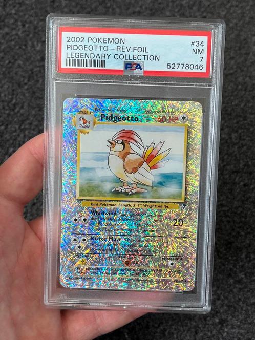 Pokémon PSA 7 Pidgeotto Rev. holo #34 legendary collection, Hobby en Vrije tijd, Verzamelkaartspellen | Pokémon, Zo goed als nieuw